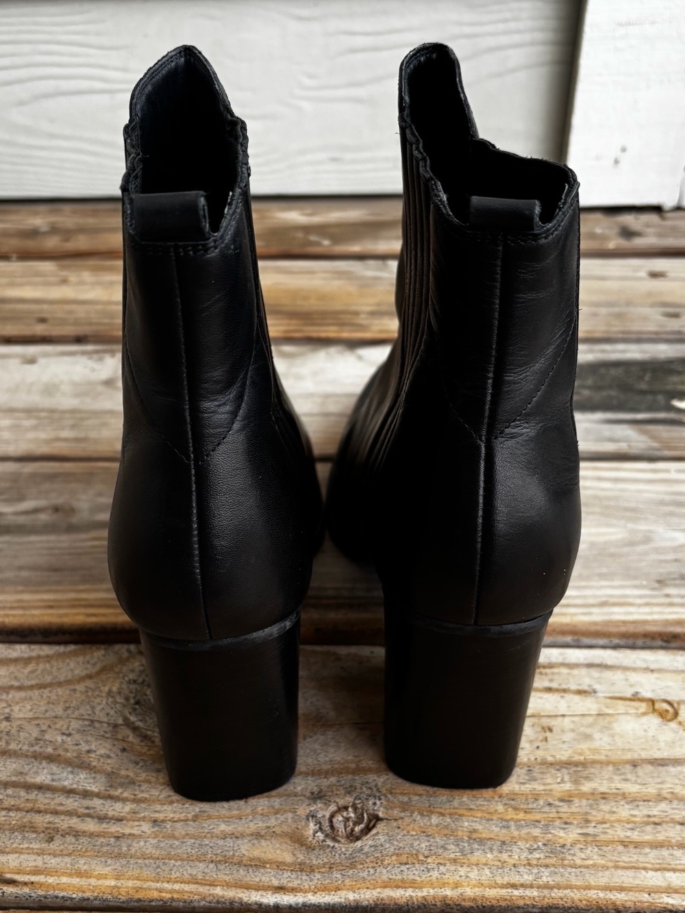 Black Leather Chelsea Ankle Boots Marc Fisher MLoshay Pointed Toe Women’s 12 - Picture 4 of 6